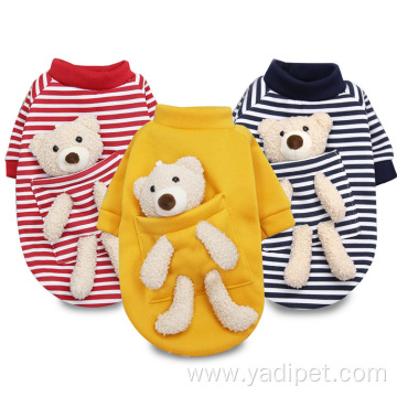 pet dogs strip hoodies cat clothes